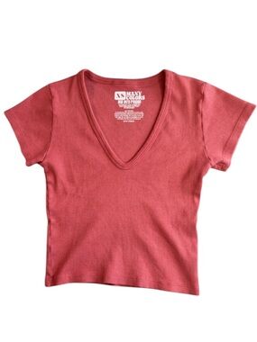 NWOT Big Bud Press Short Sleeve V-Neck Top Coral Size XS